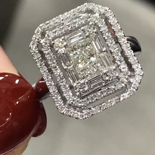 -NEW2018- Emerald shape diamond ring - Hearts & Diamonds