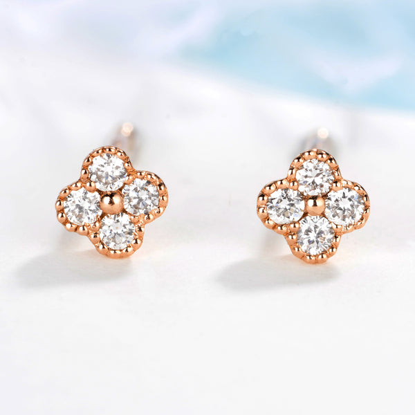 Clover Diamond Earrings - Hearts & Diamonds